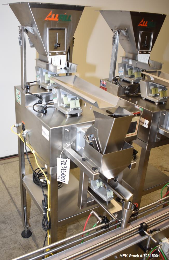 Used-All Fill VF110ST Linear Dual Head Vibratory Scale.